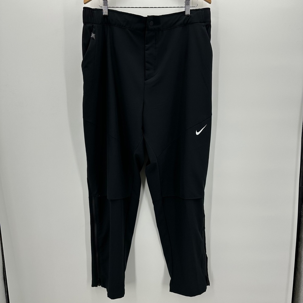 Nike Golf‎ Pants Loose Fit Lightweight Black Athletic Zip Pockets Extra Large